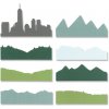 Kreslící šablona Sizzix Panorama siluety vyřezávací kovové šablony Thinlits 8ks