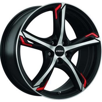 Ronal R62 7,5x18 5x108 ET50 matt black red rim