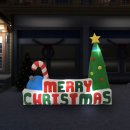 vidaXL Merry Christmas nafukovací LED dekorace se stromkem 240x188 cm