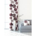 Závěs dekorační nebo látka, New York Jiřiny, vínové, 150 cm 150 cm – Hledejceny.cz