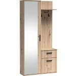 Předsíňová stěna Lux se zrcadlem Dub Artisan GARDEROBA_LUX_DĄB TRUFLOWY Jarstol – Zbozi.Blesk.cz