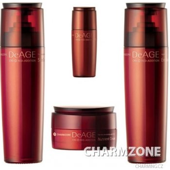 Charmzone Korea DeAge CRD Red-Addition tonizační voda 130 ml + hydratační pleťová emulze 130 ml + revitalizační výživný krém 50 ml + zklidňující a regenerační esence 15 ml dárková sada