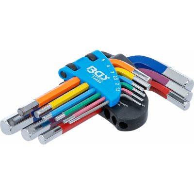 BGS technic sada zahnutých klíčů vícebarevné krátké vnitřní šestihran 1,5 - 10 mm 9dílná BGS 74454 – Zboží Dáma