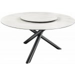 Interior DE Kulatý jídelní stůl SPIN WHITE 150 cm keramika otočný – Zboží Mobilmania