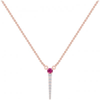 Eppi Atypický náhrdelník s rubínem a diamanty Zaiden N42796