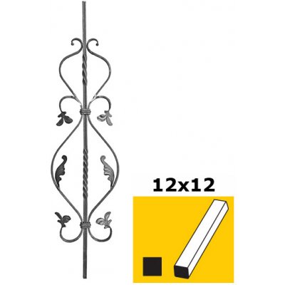 UMAKOV Tyč kovaná,zábradlí,výplň zábradlí, brána h900, 12, T10/740A