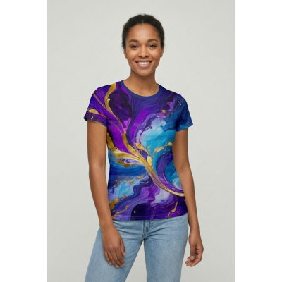 UTOPY Dámské sportovní tričko purple gold – Zboží Mobilmania