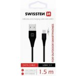 Swissten 71504403 USB 3.1 typ A na typ C, konektor 9mm, 1,5m, černý – Sleviste.cz