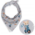 Biante dětský bavlněný šátek Sandra SA-599 Méďové na motorkách a skateboardech na světle šedomodrém – Hledejceny.cz