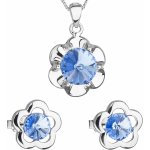 Pavona sada s krystaly Swarovski náušnice řetízek a přívěsek modrá kytička 39173.3 – Zboží Dáma