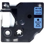 Kompatibilní páska s Dymo 45016, S0720560, 12mm x 7m černý tisk / modrý podklad – Sleviste.cz