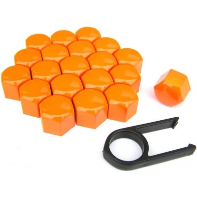 Jacky Auto Sport Kryty šroubů na disky kol J-TEC 19 mm, plastové, oranžové, 20 ks