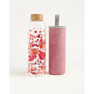 Waterdrop Glass Waterdrop Edition skleněná láhev na vodu 600 ml + obal na láhev – Zboží Dáma