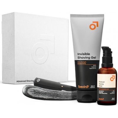 Beviro Advanced Shaving gel na holení 250 ml + aktivní sérum 50 ml + Pakkawood shavetta na holení dárková sada – Zboží Mobilmania