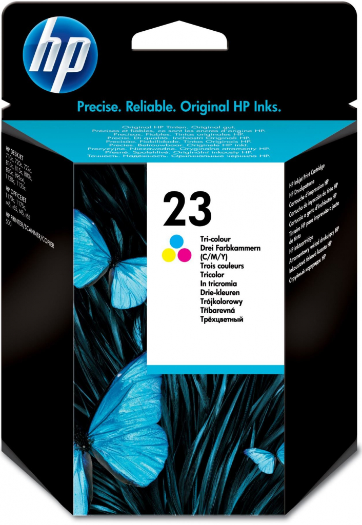 HP 23 originální inkoustová kazeta tříbarevná C1823D