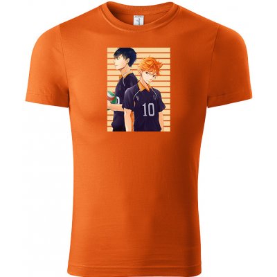 Haikyu tričko Tobio & Shoyo oranžové