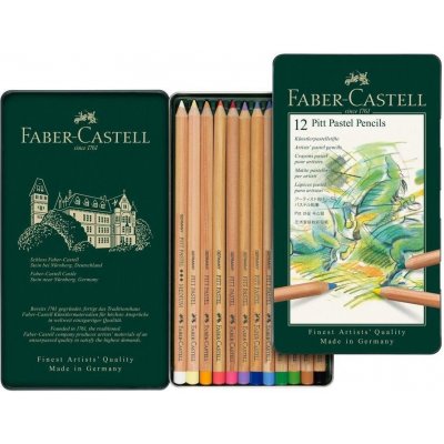 Faber-Castell Umělecké pastely Pitt Pastel plechová krabička 12 barev – Zboží Mobilmania