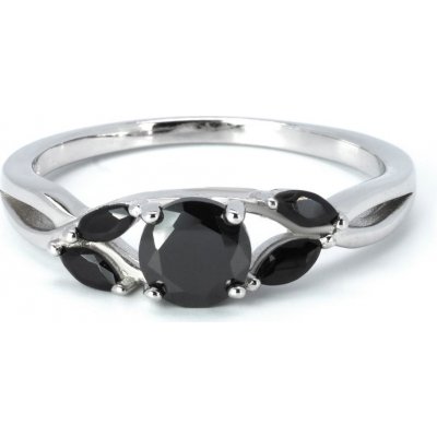 Rafity Stříbrný prsten Midnight Elegance s černými zirkony R0095-15