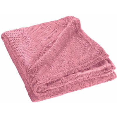 Douceur d'intérieur Flanelový přehoz na pohovku, NELIA, růžový, 125 x 150 cm růžový – Zboží Mobilmania