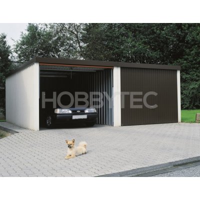 Siebau Dvojgaráž s omítkou a rovnou střechou 594 x 596 cm – HobbyKompas.cz