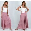 Dámská sukně Fashionweek dlouhá maxi letní španělská sukně ze vzdušného materiálu s volánky ZIZI266 světle růžová