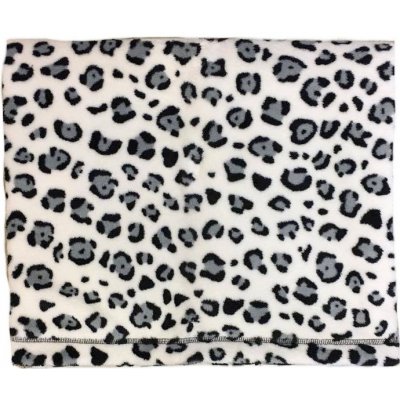 KINGS.cz Deka lama podšitá bavlnou leopard šedo černá – Zboží Dáma