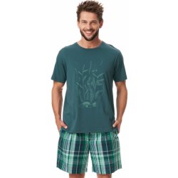 Key MNS 438 pánské pyžamo krátké zelené