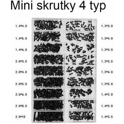 Skrutky pre notebooky pre notebooky DIY sada pre počítače, skrutky na hodinky pre mobilné telefóny 500ks sada od 1.2 po 2 – Zboží Mobilmania