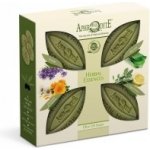 Aphrodite 100% přírodní olivová mýdla Bylinné esence Aloe Vera & Máta a citrón & Levandule & Heřmánek a Měsíček 4 x 85 g dárková sada – Zbozi.Blesk.cz