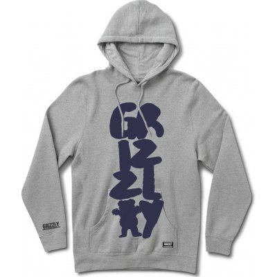 GRIZZLY mikina Brushwork Pullover Hoodie Hthr