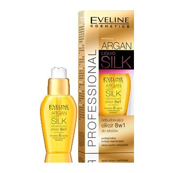 Eveline Cosmetics Argan Liquid Silk vyživující olej pro suché a poškozené vlasy Complex of 6 Oils 37 ml