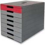 Durable Idealbox Plus 7 zásuvkový box 7 zásuvek šedo-červený 776303 – Zboží Mobilmania