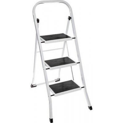 Skládací žebřík 3-stupňový kovový bílý – Zboží Dáma