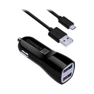 CONNECT IT PREMIUM nabíječka do auta 2xUSB 3.1A +1A, černá – Hledejceny.cz