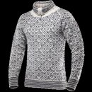 Devold Svalbard sweater zip neck men bílá šedá