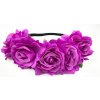 Karnevalový kostým Květinová čelenka růže světle fialová