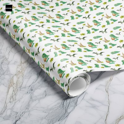 Balicí papír na míru: Dinosauři bílá (84x80cm) – Zboží Živě