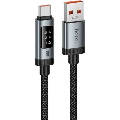 Hoco U148 s digitálním displejem USB A na USB C Pd 6A 100W 1,2m černý – Sleviste.cz