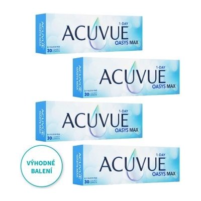 Johnson & Johnson ACUVUE OASYS MAX 1-Day 30 čoček balení 3+1 zdarma – Sleviste.cz