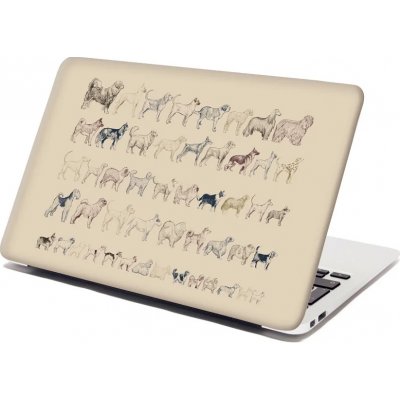 Sablio Samolepka na notebook Psí plemena - 38x26 cm – Zboží Živě