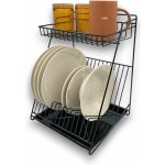 ALTOM Odkapávač na nádobí dvoupatrový, až 14 talířů, černý kov – Zboží Dáma