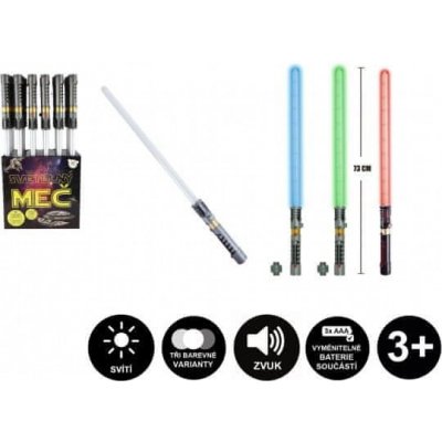 Teddies Meč světelný vesmírný plast 73cm na baterie se světlem se zvukem – Zboží Dáma