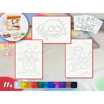 Radost v písku Základní sada JEDNODUCHÁ 3 Barevné pískování obrázků – Zboží Mobilmania