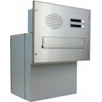 1x poštovní schránka F-042 k zazdění do sloupku + čelní deska s 2x zvonkem a přípravou pro HM - NEREZ / šedá – Hledejceny.cz