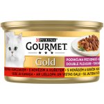 Gourmet Gold s hovězím & kuřetem v omáčce s rajčaty 85 g – Zboží Mobilmania