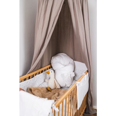 Tulimese Baldachýn mušelínový béžový SAMOSTATNÝ S ROVNÝM OKRAJEM – Hledejceny.cz