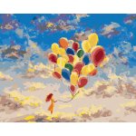 Diamondi Diamantové malování DÍVKA S BAREVNÝMI BALÓNKY 40 x 50 cm bez rámu a bez vypnutí plátna – Hledejceny.cz