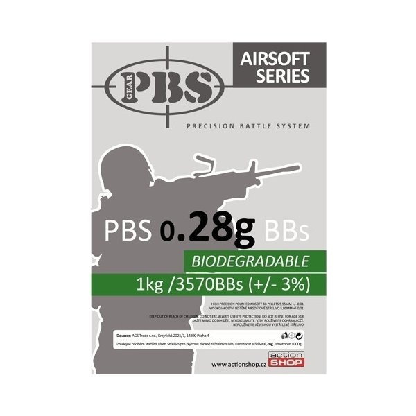 Airsoftové střelivo PBS 0,28 g Bio 3570 ks