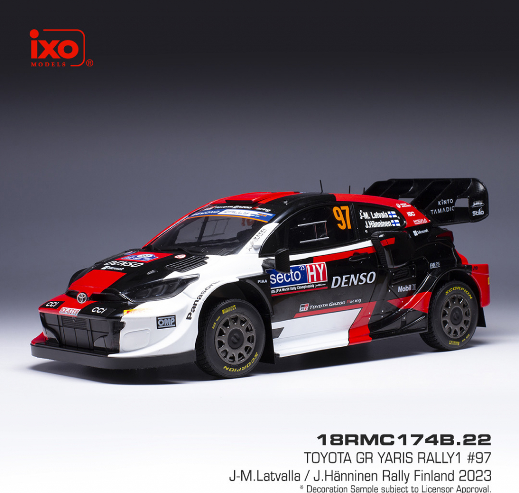 IXO Model Toyota Yaris GR Rally Monte Carlo 2023 S. Ogier 1:18