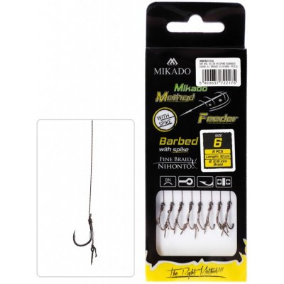 Mikado Návazec Method Feeder 10 cm s vlasem 8 ks varianta Pletenka 0.16 mm velikost 6 – Zboží Mobilmania